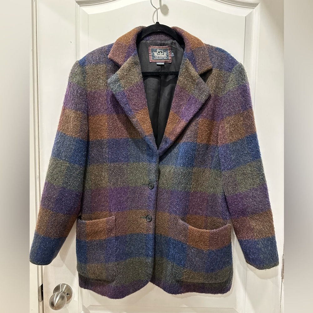 Woolrich Women's Multicolor Plaid Blazer - rainbow checker pattern